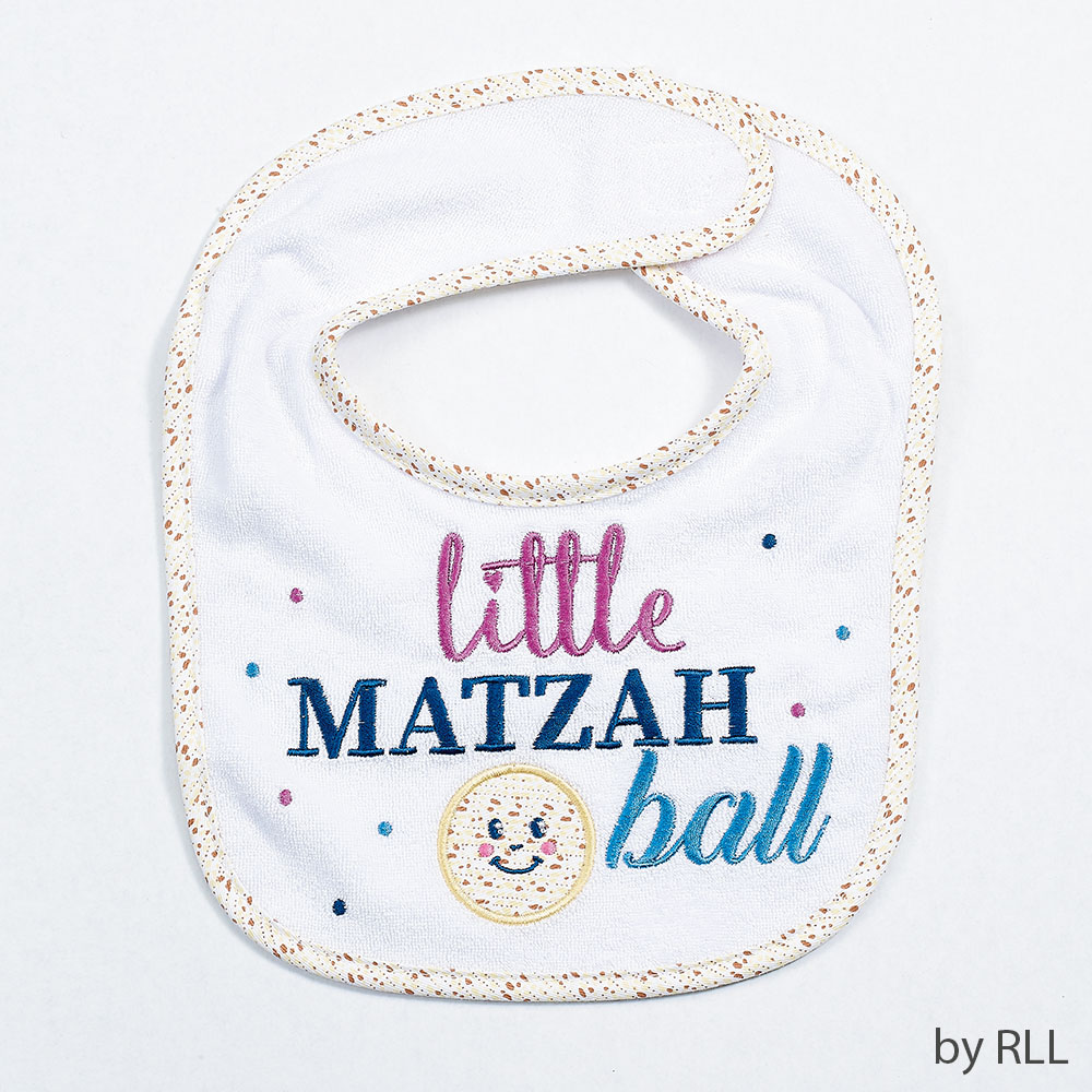 TXP-B-4 Little Matzah Ball Embroidered Passover Bib