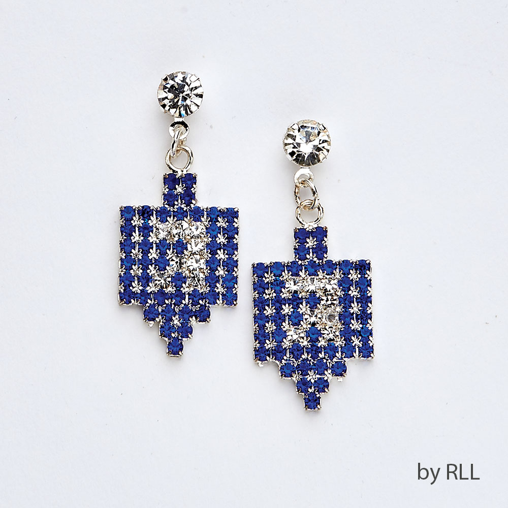 Picture of Rite Lite TYN-19 1.5 ft. Dreidel Chanukah Earrings Gemstones - Set of 2