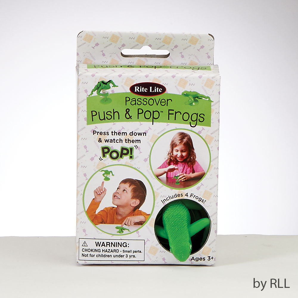 TYPP-FROG-22 Passover Push N Pop Frogs - Set of 4