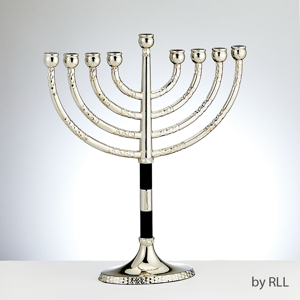 Picture of Rite Lite MP-1274-BK 8.5 in. Classic Menorah with Hammered Accents&#44; Black & SIlver