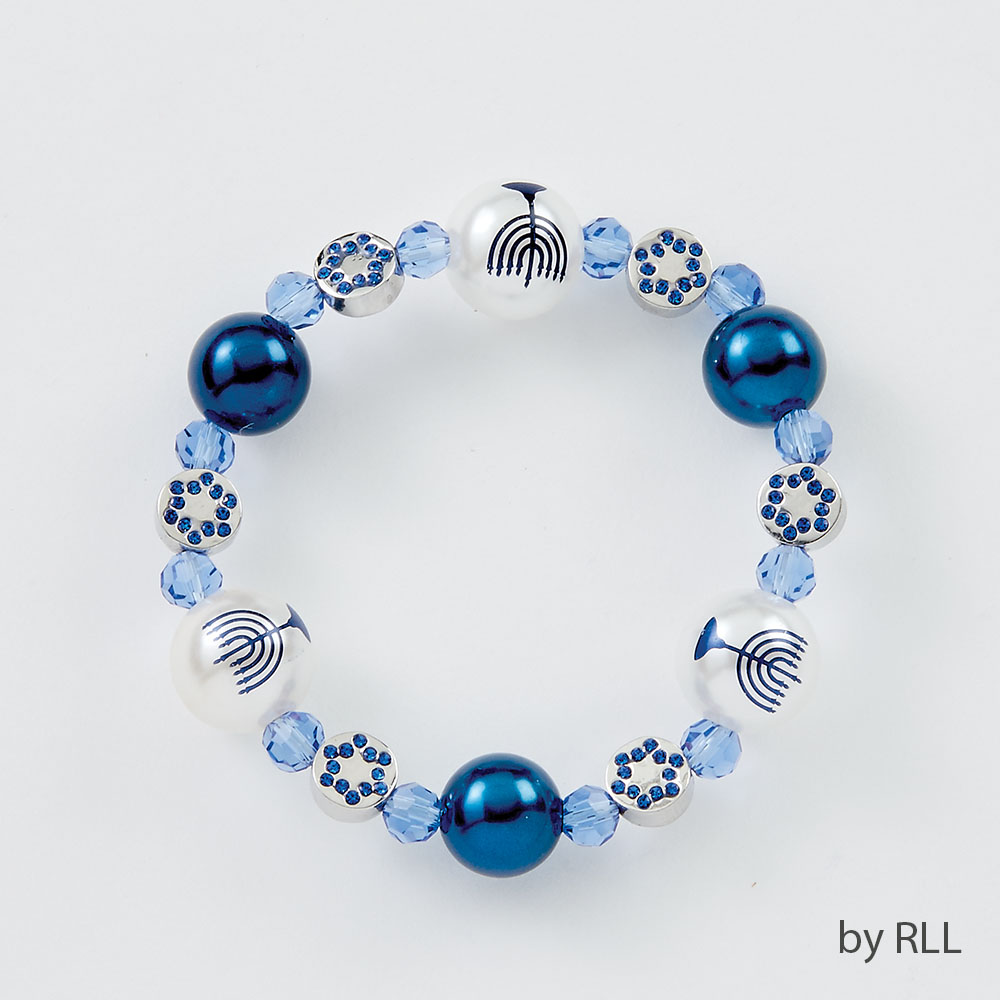 Picture of Rite Lite TYN-22 Chanukah Bracelet with Pearls & Chanukah Beads