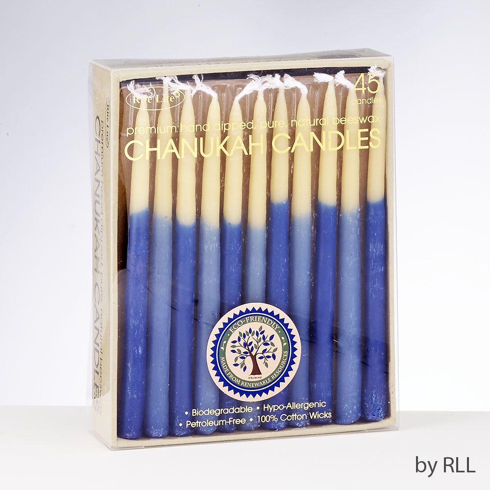 Picture of Rite Lite C-21-B Hand-Dipped Chanukah Beeswax Candles&#44; Blue & Natural - 45 Piece