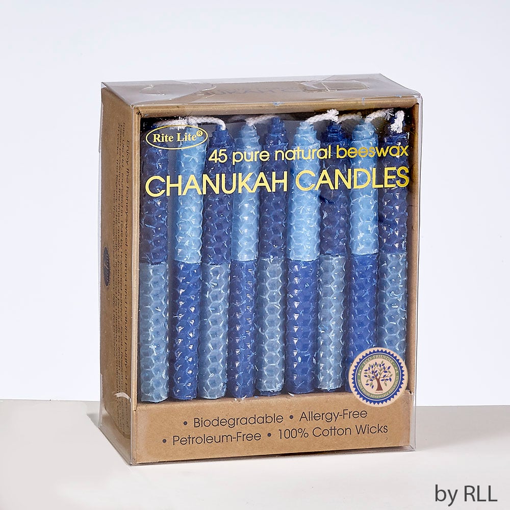 Picture of Rite Lite C-25-B Honeycomb Handrolled Chanukah Beeswax Candles, Blue 2 Tone - Pack of 45