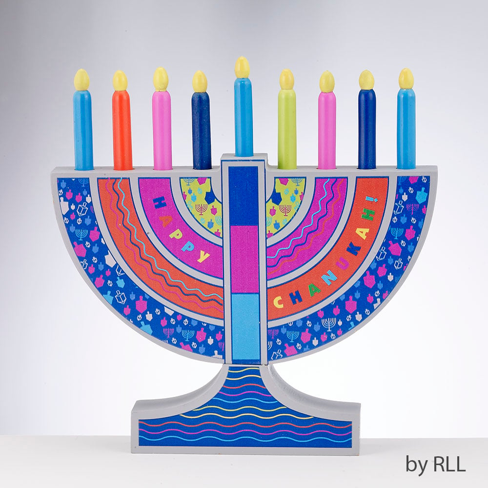 Picture of Rite Lite TY-MENORAH-3 8.5 x 8 in. My Play Wood Menorah with Removable Wood Candles