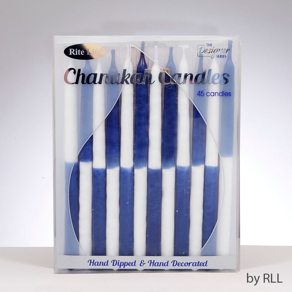 Picture of Rite Lite C-40-BW Decorative Hand Dipped Chanukah Candles&#44; Two-Tone Blue & White - 45 Piece
