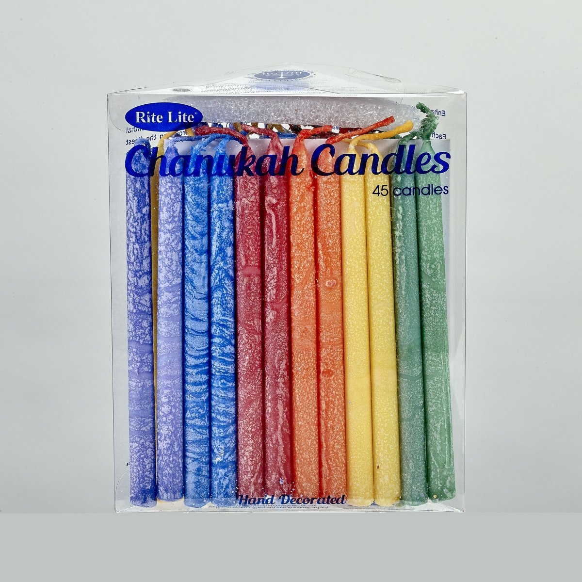 Picture of Rite Lite C-39-M Premium Handcrafted Frosted Chanukah Candles, Multicolor - 45 Piece