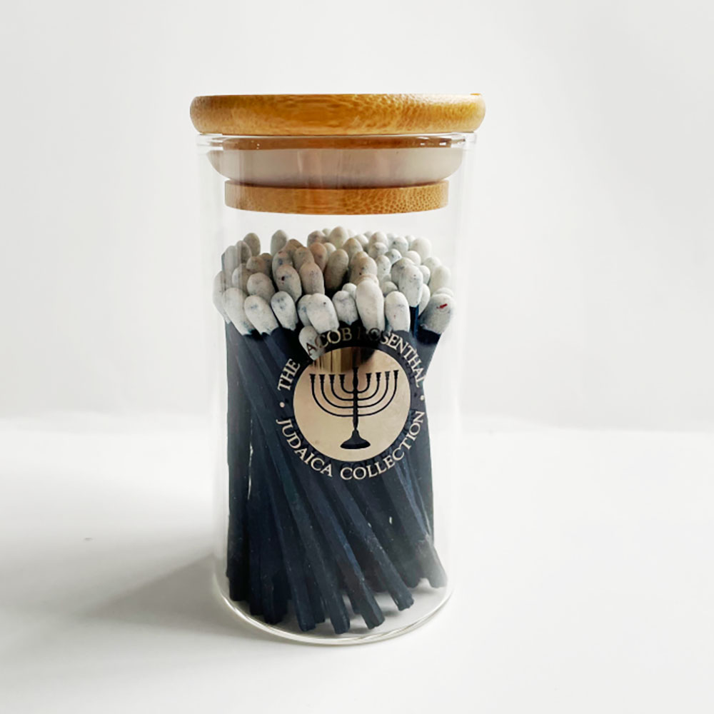 Picture of Rite Lite C-MATCH-GL 3 in. White Tip Matches in Glass Container with Bamboo Lid, Navy - 75 Piece