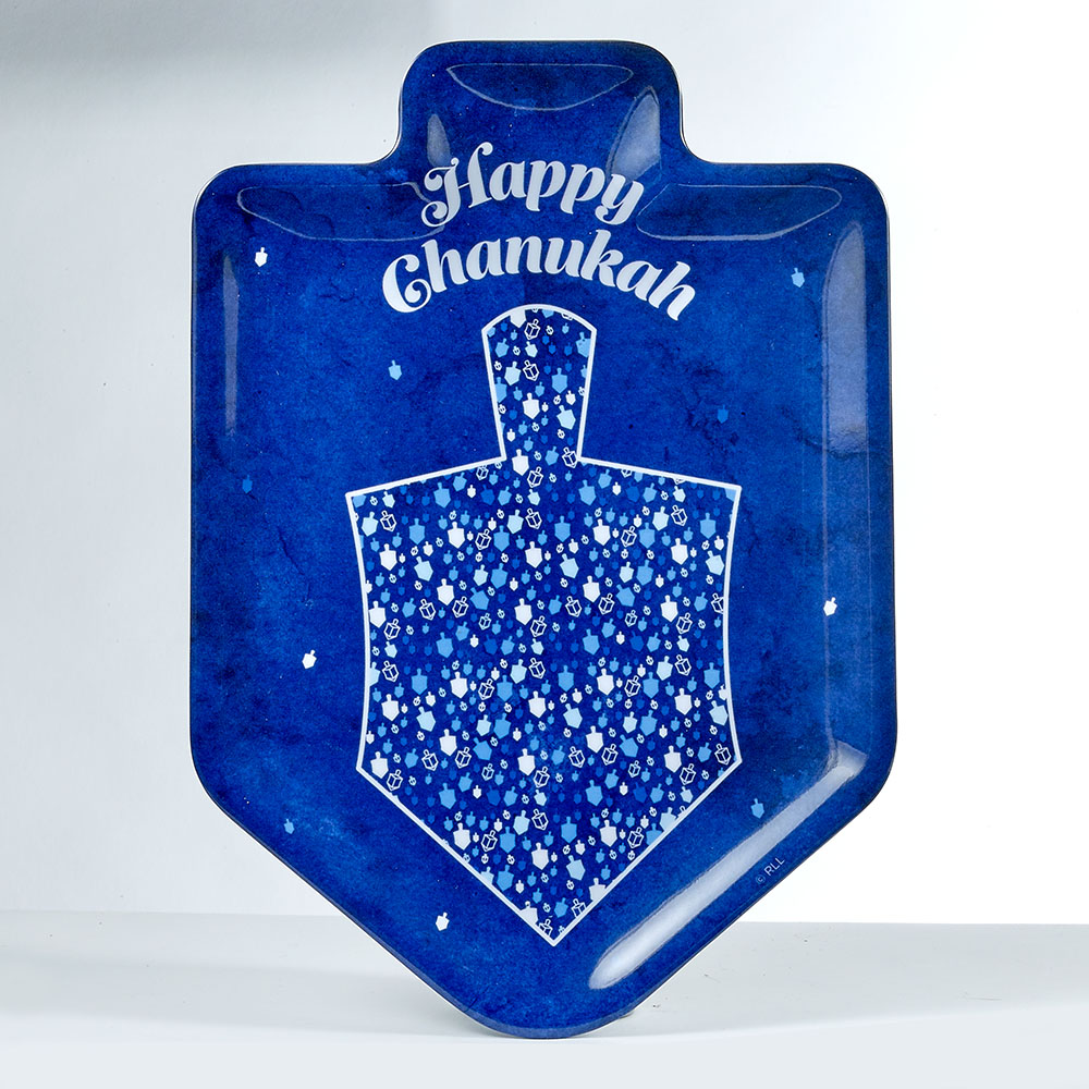 Picture of Rite Lite 80308 12 in. Mosaic Collection Dreidel Shaped Chanukah Melamine Serving Tray