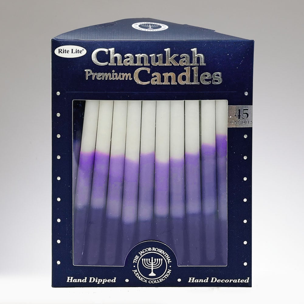 Picture of Rite Lite C-29-PL Premium Hand-Dipped Chanukah Candles&#44; Purple&#44; Blue & White - 45 Piece