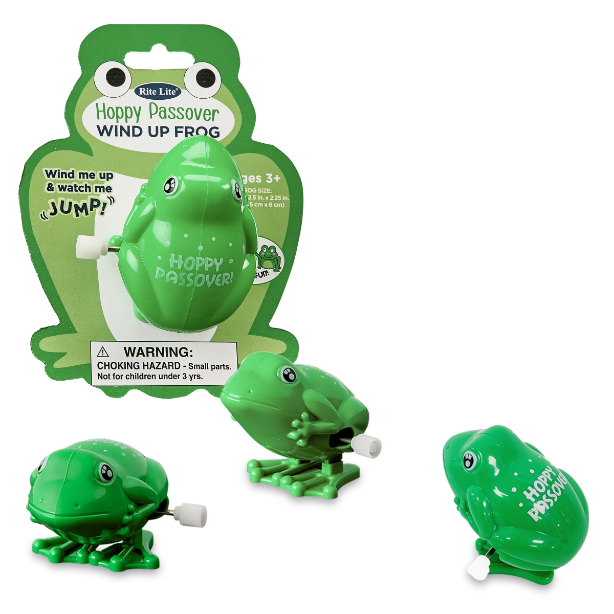 TYPP-FROG-27-CR 2.5 in. Plastic Wind Up Hoppy Passover Frog Carded