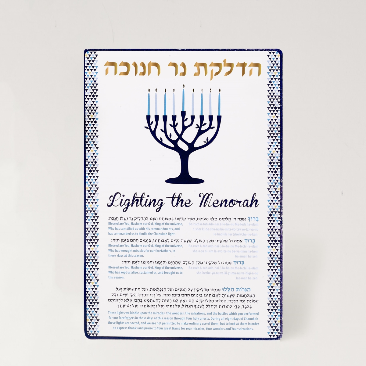 Picture of Rite Lite C-CARD-HAN 6 x 9 in. Chanukah Laminated Blessings Card