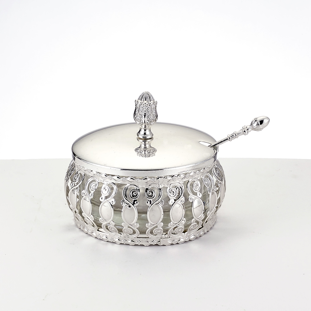 Picture of Rite Lite HDGL-3 4 in. Traditional Silvertone Honey Dish with Spoon - Color Box