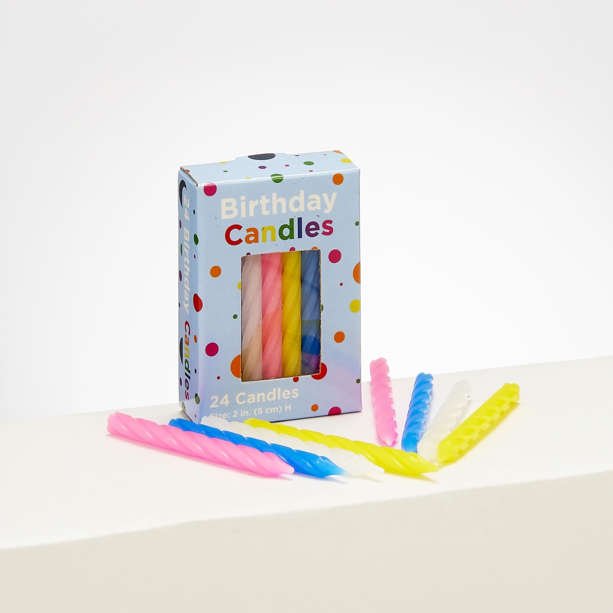 17023 2 in. Chanukah Birthday Candles, Multi Color - 24 per Color Box - Pack of 12