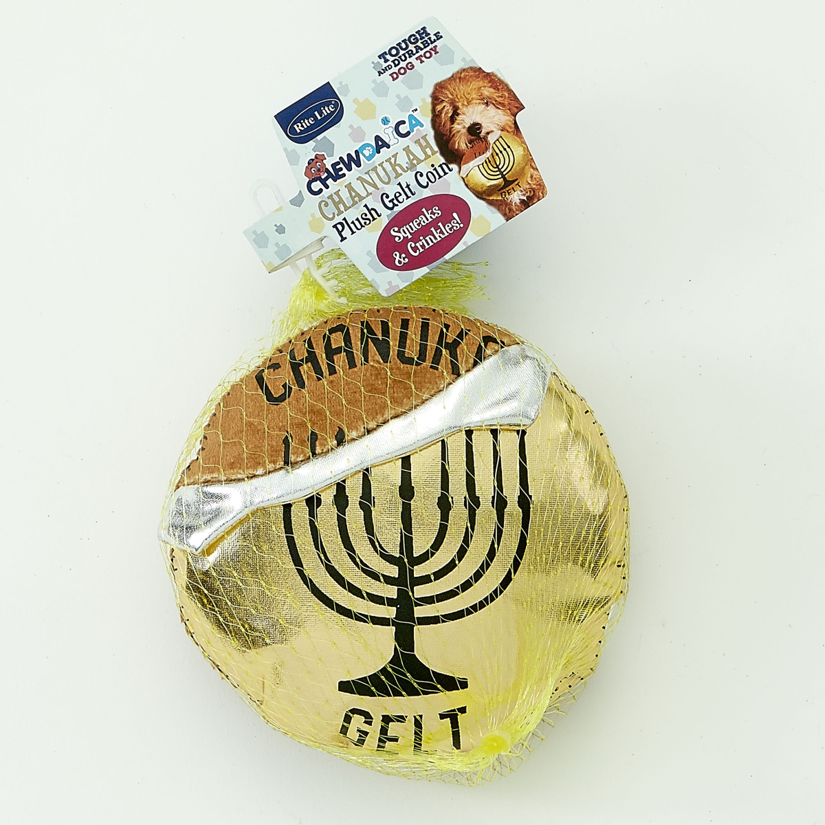 Picture of Rite Lite TYN-DOG-7 5 in. Chewdaica Chanukah Gelt Plush Mesh Crinkles Squeaks Dog Toy&#44; Pack of 6
