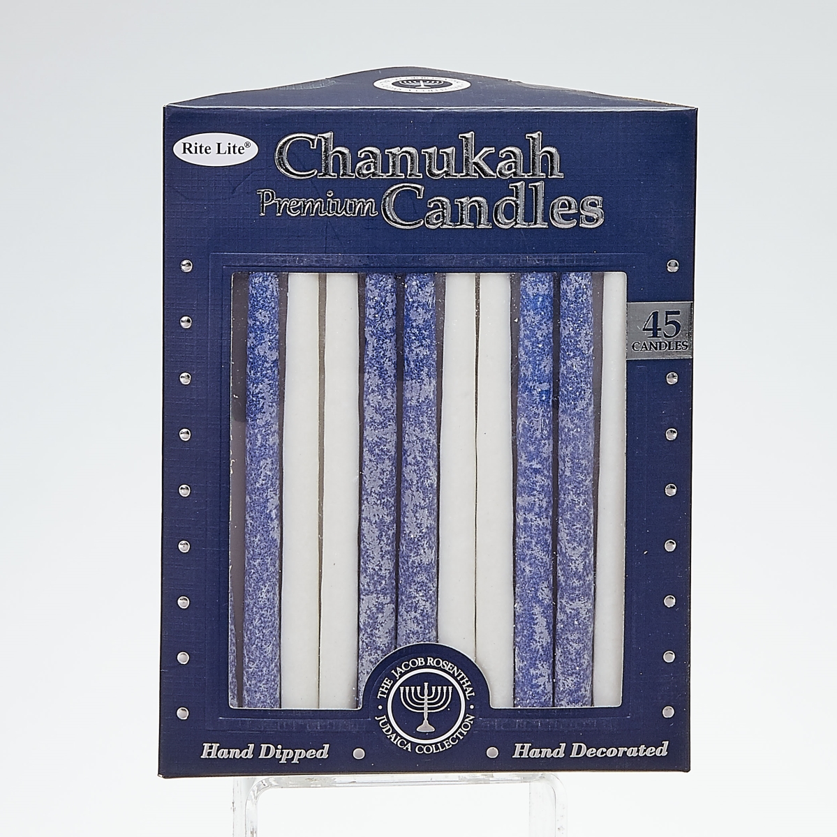 Picture of Rite Lite C-39-BWN2 Premium Handcrafted Chanukah Candles&#44; Frosted Blue & White - 45 per Gift Box - Pack of 12