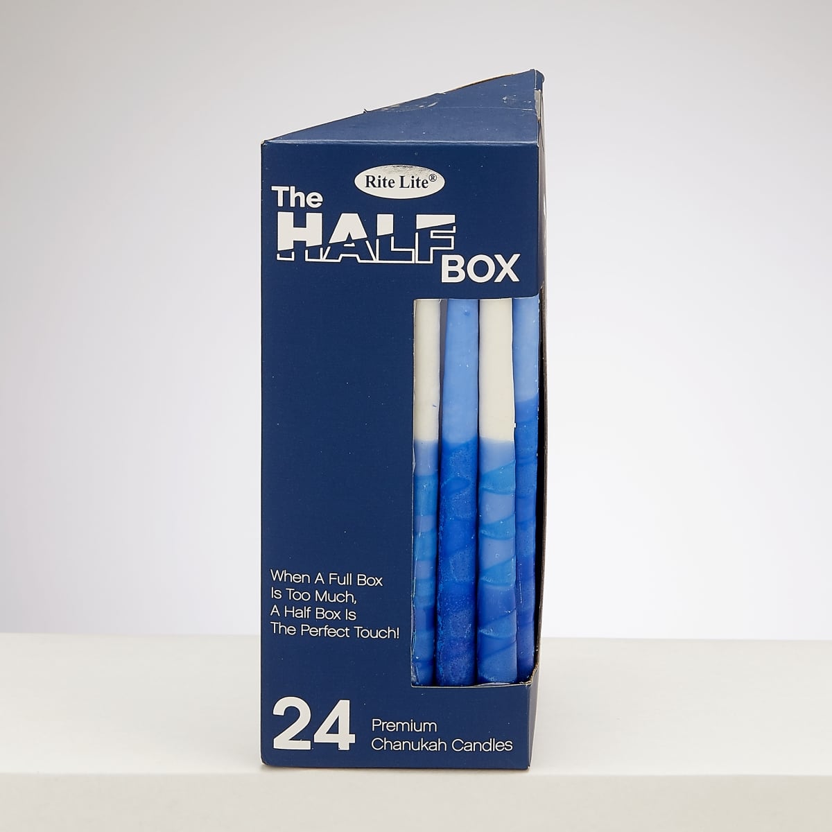 C-2431-BW The Half Box Handcrafted Chanukah Candles, Blue & White - Pack of 12 - 24 per Pack