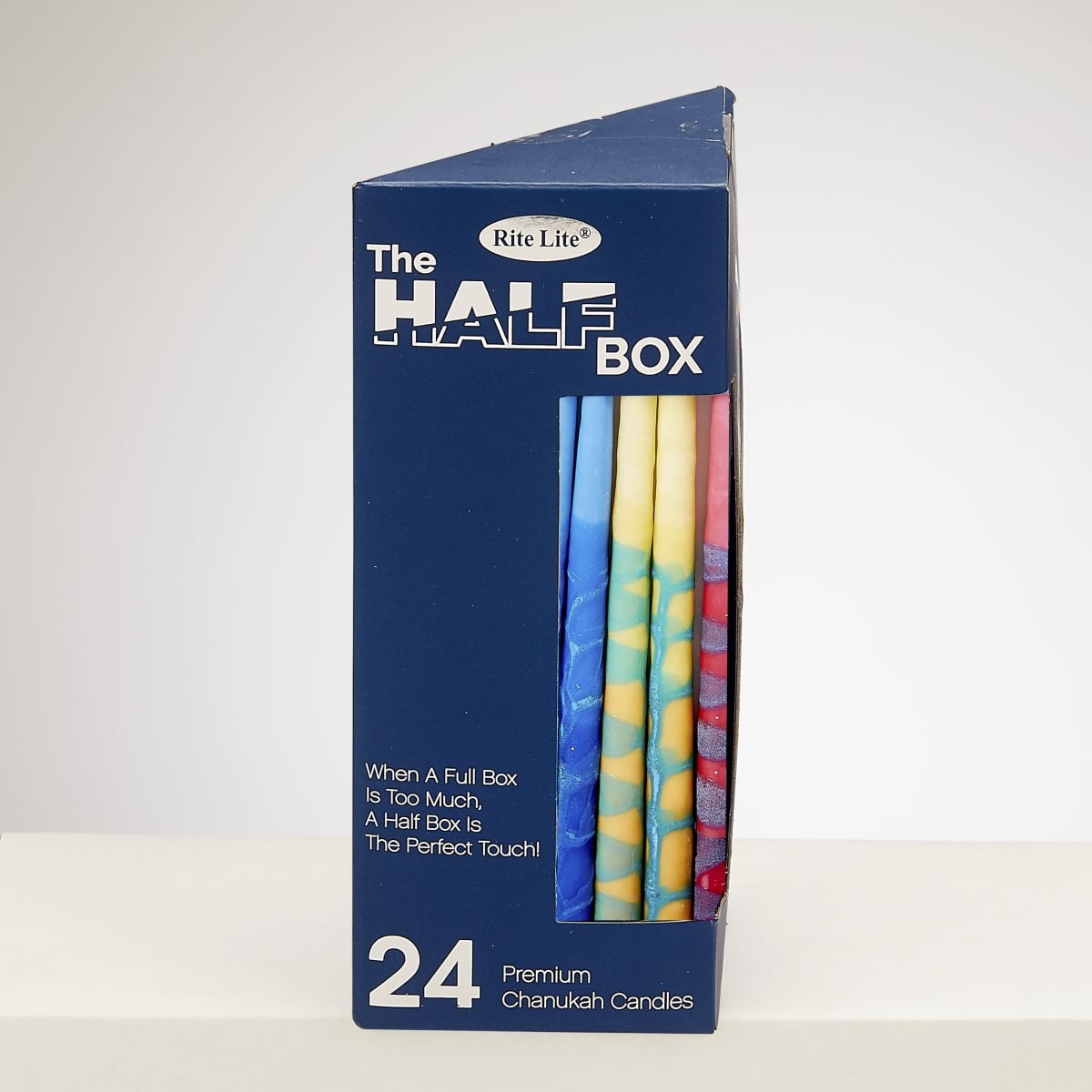 C-2431-M The Half Box Handcrafted Chanukah Candles, Multi Color - Pack of 12 - 24 per Pack