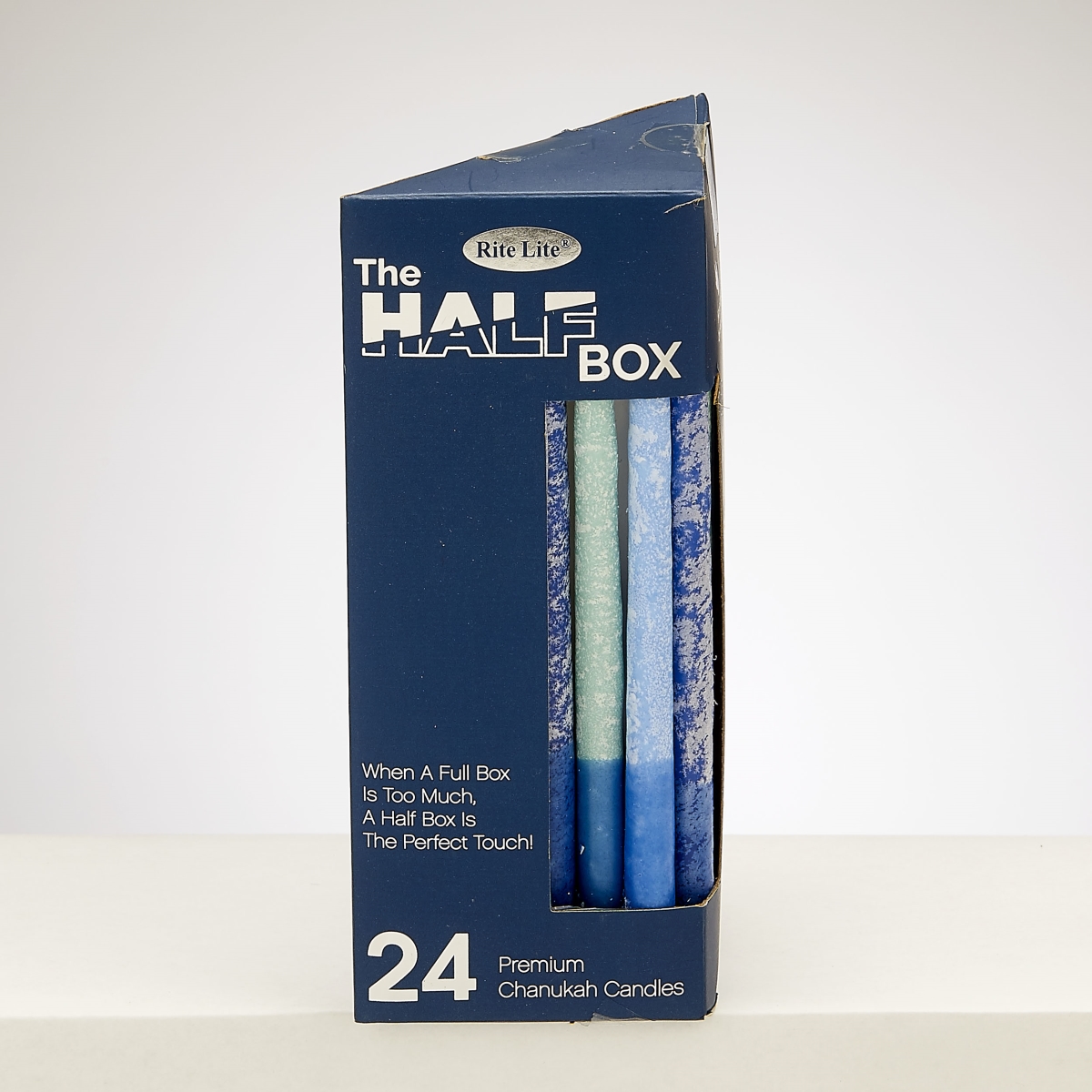 C-2437-BW The Half Box Chanukah Candles, Frosted Blues - Pack of 12 - 24 per Pack