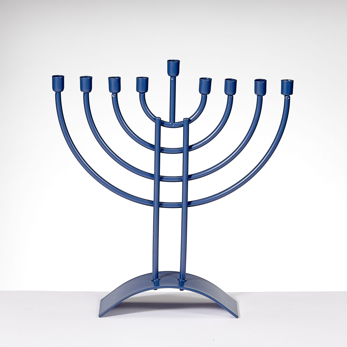 Picture of Rite Lite MH-14-B 8 x 9 in. Traditional Steel Menorah&#44; Matte Slate Blue - Pack of 3