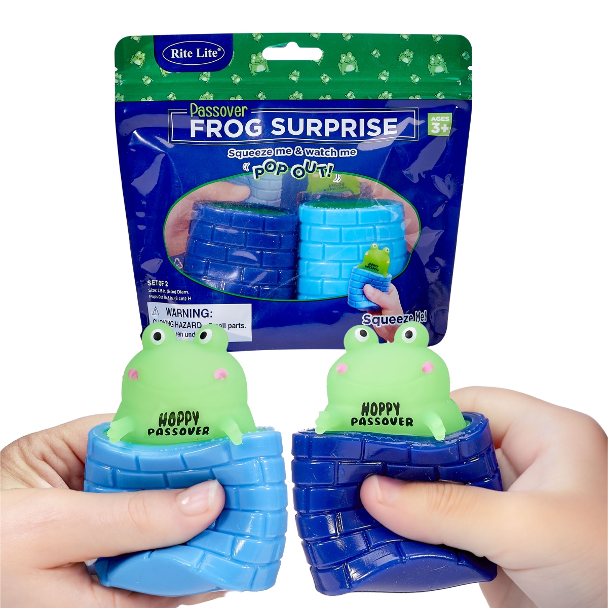 Picture of Rite Lite TYPP-FROG-29 3.25 in. Passover Frog Surprise Rubber Pop Toy&#44; 2 Piece per Color Polybag - Pack of 6