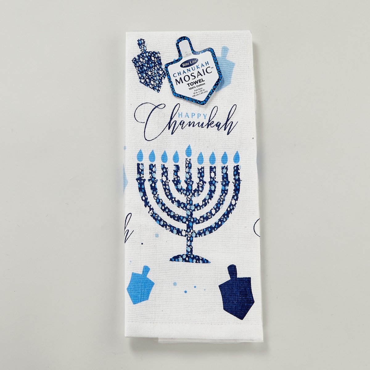 TXH-T-W-12 15 x 24 in. Chanukah Mosaic Printed Cotton Towel, Pack of 6