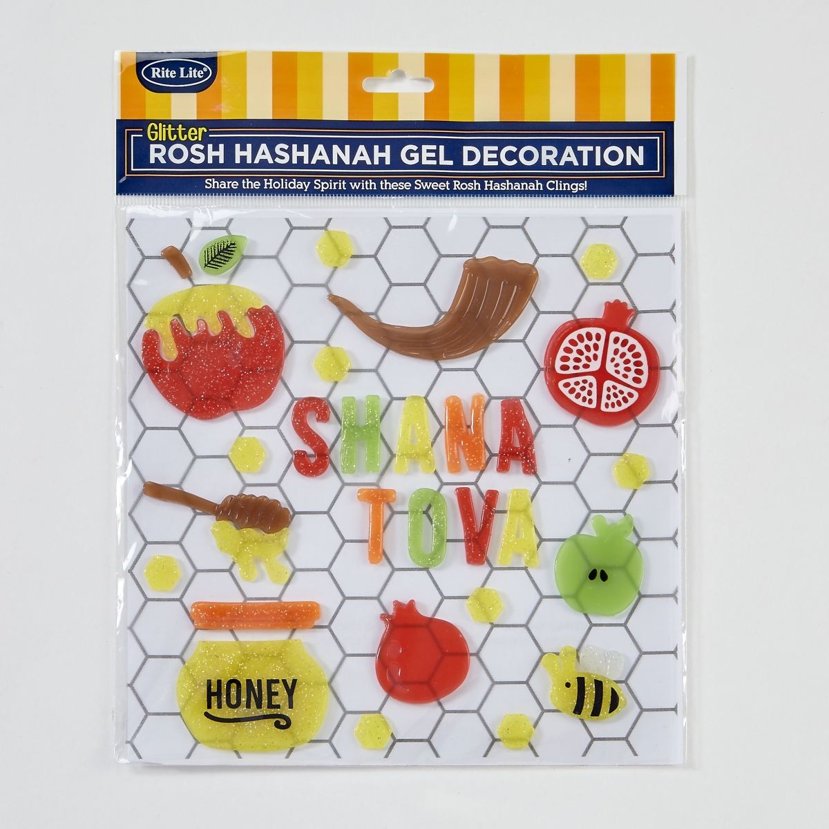 Picture of Rite Lite TYRH-GEL 8 x 10 in. Rosh Hashanah Window Gel Decor with Glitter&#44; Pack of 6