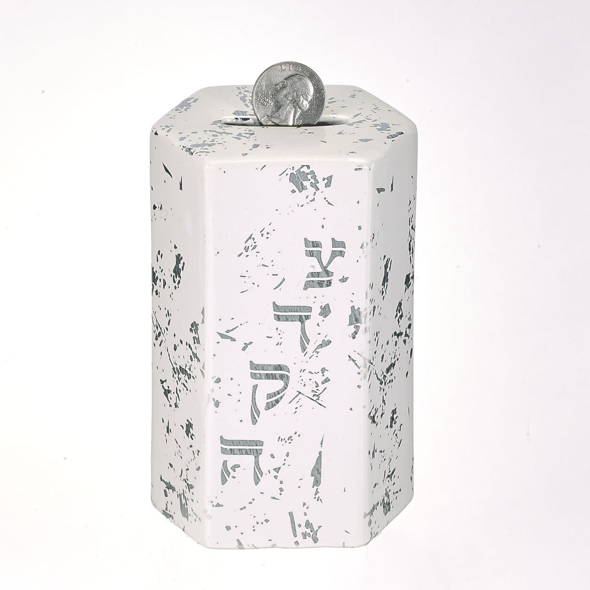 Picture of Rite Lite TBYW-5 5.5 in. Hexagon with Silver Accents Ceramic Tzedakah Box&#44; Pack of 3