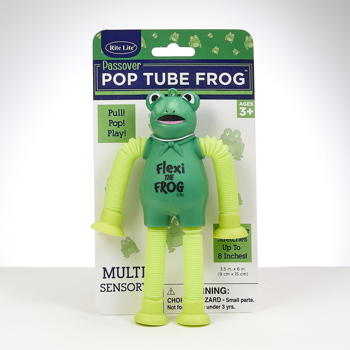Picture of Rite Lite TYPP-FROG-31 6 in. Passover Flexi the Frog Plastic Pop Tube Toy&#44; Pack of 12