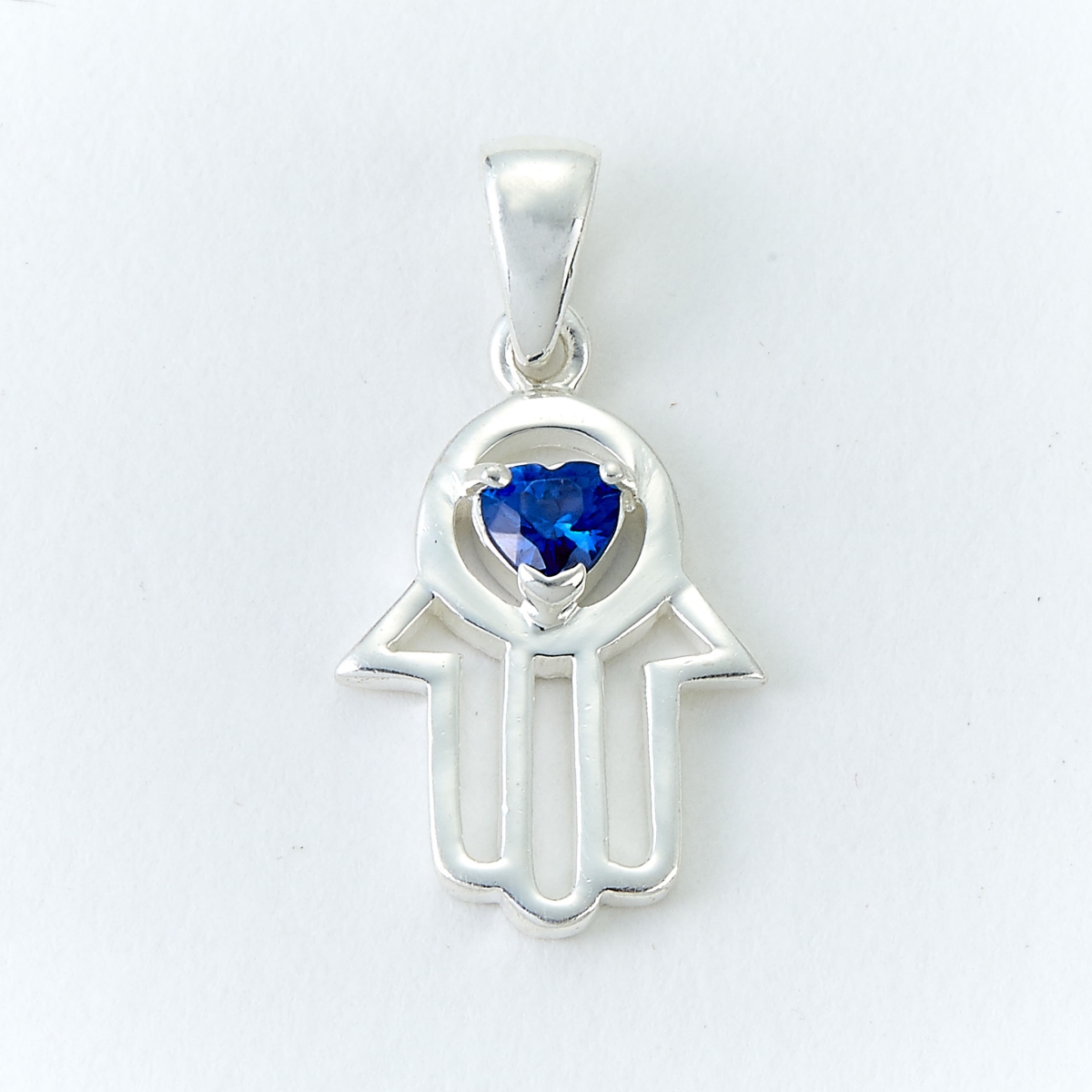 Picture of Rite Lite JPE-5227 0.75 in. Sterling Silver Hamsa Pendant with Blue Stone