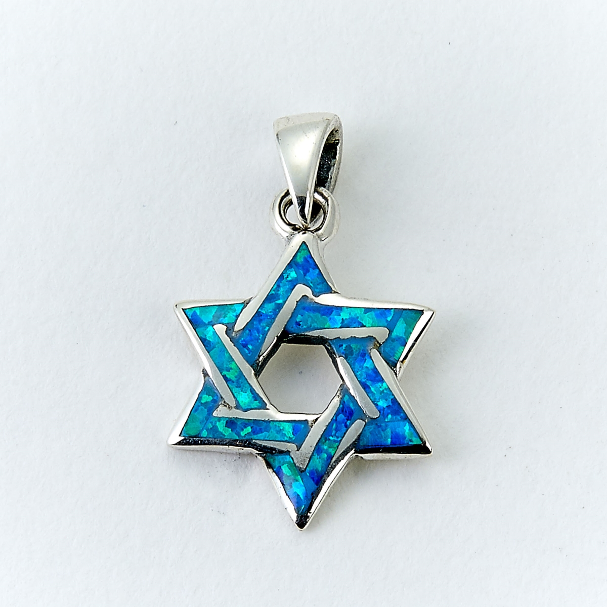 Picture of Rite Lite JPE-273 0.75 in. Sterling Silver Turquoise Enamel Star of David Pendant