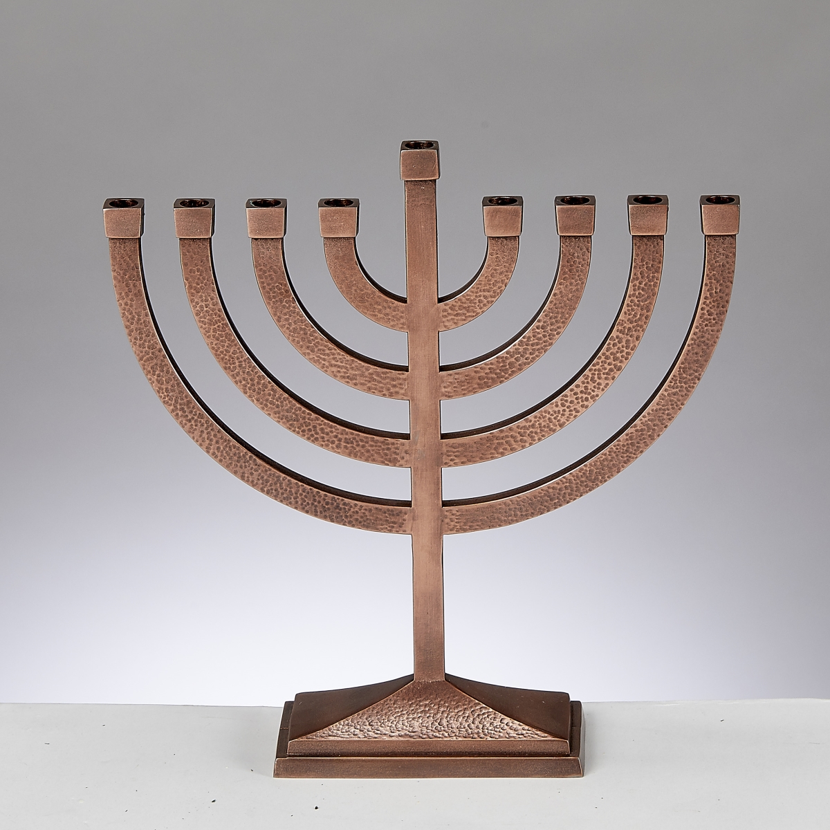 Picture of Rite Lite MP-75-CO 8.5 x 8.5 in. Hammered Aluminum Traditional Menorah&#44; Copper - Pack of 2