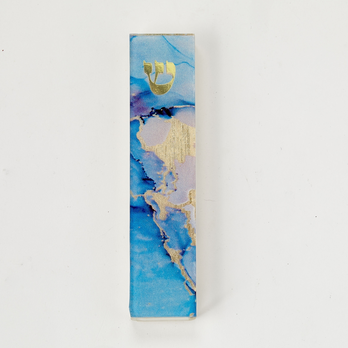 Picture of Rite Lite MZGLA-1 5.5 in. Art Glass Mezuzah Case&#44; Blue Marble Gold Accents - Pack of 3