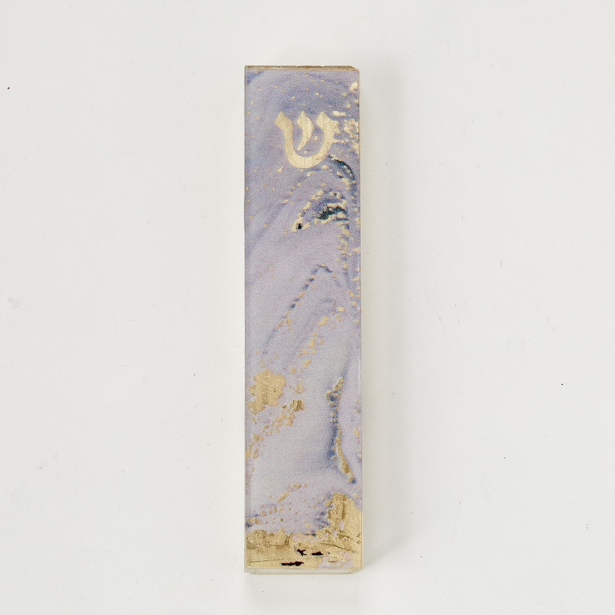 Picture of Rite Lite MZGLA-2 5.5 in. Art Glass Mezuzah Case&#44; Lilac Marble Gold Accents - Pack of 3