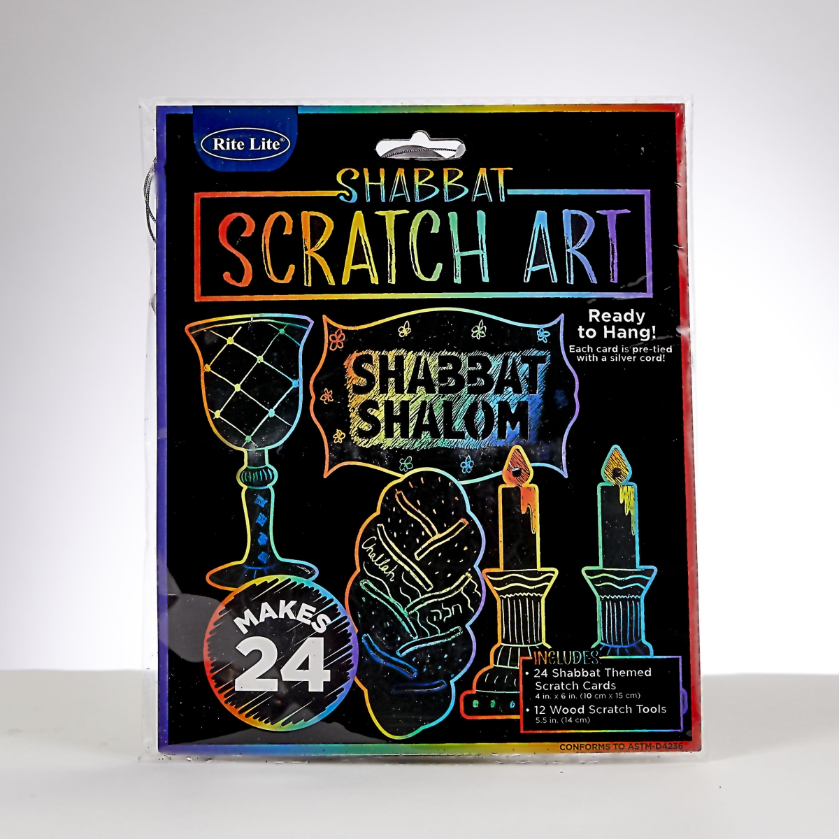 Picture of Rite Lite TYKS-SCRATCH-2 Makes 24 Shabbat Prismatic Scratch Art&#44; Pack of 6