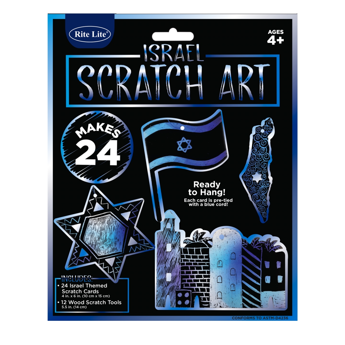 Picture of Rite Lite TYISR-SCRATCH-2 Makes 24 Israel Scratch Art&#44; Blue - Pack of 6