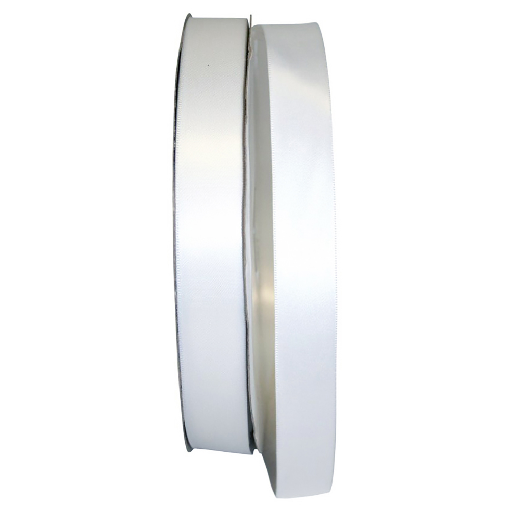 Reliant Ribbon 4950-030-05C Double Face Satin Ribbon, 7/8 Inch X 100 Yards, White (Pack of 2)