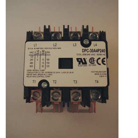 Definite Purpose Contactor, 30 amp, 4 Pole 208-240 V