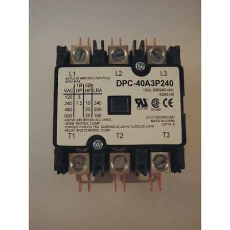 Definite Purpose Contactor, 40 amp, 3 Pole 208-240 V