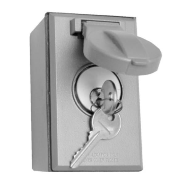Residential & Commercial Controls - Key Switch - Surface Mount - Open-Close - Center Return NEMA 3R, 4, 12 Key Switch - 15A - 125 & 250VAC