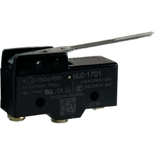 MJ2-1701 Microswitch - Sensitivity Adjustable Momentary Contacts - Single Pole -Double Throw 15A, 125, 250 or 480 VAC