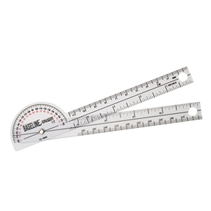 Picture of Baseline Baseline-12-1005-25 180 deg Head Pocket Style Goniometer with 6 in. Arms - Pack of 25