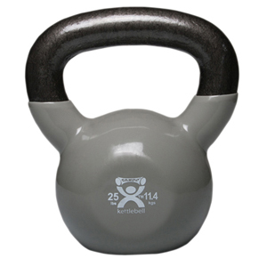 Picture of CanDo CanDo-10-3196 25 lbs Vinyl Coated Kettlebell&#44; Silver