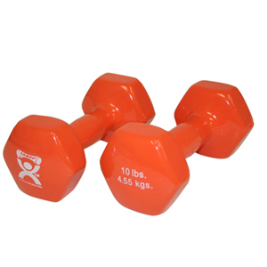 Picture of CanDo CanDo-10-0559-2 10 lbs Vinyl Coated Dumbbell, Orange - 1 Pair