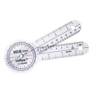 Picture of Baseline Baseline-12-1002HR 360 deg Head Plastic Goniometer Hires with 6 in. Arms