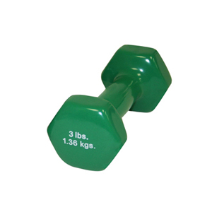 Picture of CanDo CanDo-10-0552-1 3 lbs Vinyl Coated Dumbbell&#44; Green