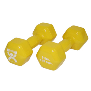 Picture of CanDo CanDo-10-0558-2 9 lbs Vinyl Coated Dumbbell, Yellow - 1 Pair
