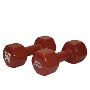 Picture of CanDo CanDo-10-0561-2 20 lbs Vinyl Coated Dumbbell&#44; Brown - 1 Pair