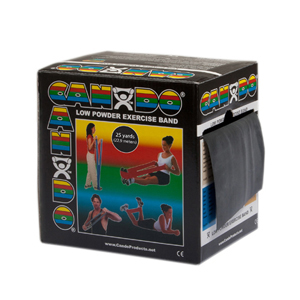 CanDo CanDo-10-5275 Low Powder Exercise Band, 25 yards Roll - Black, X Heavy
