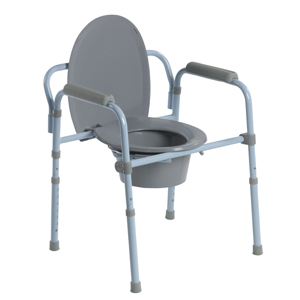 Steel Folding Frame Commode, Blue