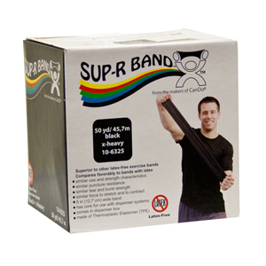 Sup-R Band Exercise Extra-Heavy Resistance Band, Black, 5 Inch x 50 Yard (Each)